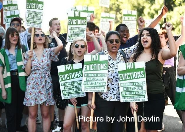 Demonstration against evictions.